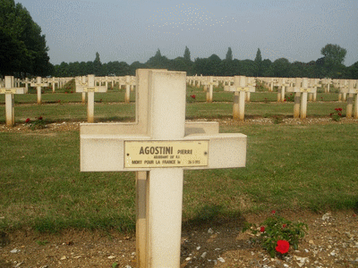 Tombe deAGOSTINI Pierre Paul à <a HREF=fotom2l.php?necro=67>  <U>Ablain Saint-Nazaire (NÃ©cropole nationale Notre Dame de Lorette )</U> </A> 40-6-7941