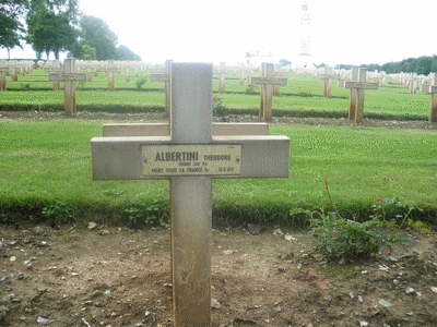 Tombe deALBERTINI Théodore à <a HREF=fotom2l.php?necro=67>  <U>Ablain Saint-Nazaire (NÃ©cropole nationale Notre Dame de Lorette )</U> </A> 88-14-1787