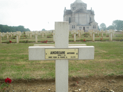 Tombe deANDREANI Antoine à <a HREF=fotom2l.php?necro=67>  <U>Ablain Saint-Nazaire (NÃ©cropole nationale Notre Dame de Lorette )</U> </A> 24 - 09 -4810