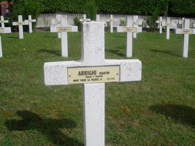 Tombe deARRIGHI Martin à <a HREF=fotom2l.php?necro=72>  <U>Saint-Pol-sur-Ternoise (carrÃ© militaire)</U> </A> A4 185