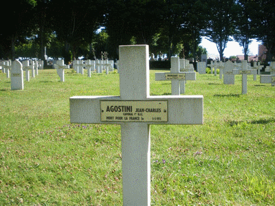 Tombe deAGOSTINI Jean Charles à <a HREF=fotom2l.php?necro=137>  <U>Abbeville (CarrÃ© militaire "La Chapelle")</U> </A> 492