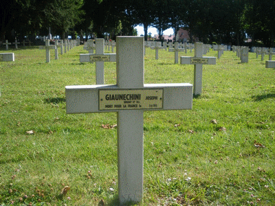 Tombe deGIANNECHINI Joseph à <a HREF=fotom2l.php?necro=137>  <U>Abbeville (CarrÃ© militaire "La Chapelle")</U> </A> 327