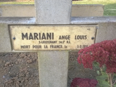 Tombe deMARIANI Ange Louis à <a HREF=fotom2l.php?necro=143>  <U>Biaches (NÃ©cropole Nationale)</U> </A> 889