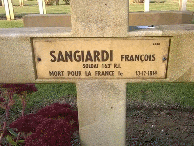 Tombe deSANGIARDI François à <a HREF=fotom2l.php?necro=143>  <U>Biaches (NÃ©cropole Nationale)</U> </A> 1038