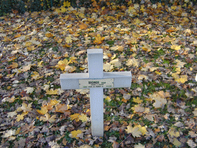 Tombe deBIONDI Jean Martin à <a HREF=fotom2l.php?necro=94>  <U>TARCIENNE (CimetiÃ¨re militaire)</U> </A> 78