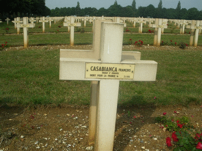 Tombe deCASABIANCA François Marie à <a HREF=fotom2l.php?necro=67>  <U>Ablain Saint-Nazaire (NÃ©cropole nationale Notre Dame de Lorette )</U> </A> 36-08-7185