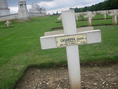 Tombe deCASANOVA Philippe Marie à <a HREF=fotom2l.php?necro=67>  <U>Ablain Saint-Nazaire (NÃ©cropole nationale Notre Dame de Lorette )</U> </A> 62 6 12497