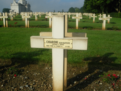 Tombe deCHIARONI Jean Baptiste à <a HREF=fotom2l.php?necro=67>  <U>Ablain Saint-Nazaire (NÃ©cropole nationale Notre Dame de Lorette )</U> </A> 57 8 11554