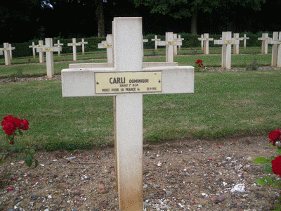 Tombe deCARLI Dominique à <a HREF=fotom2l.php?necro=67>  <U>Ablain Saint-Nazaire (NÃ©cropole nationale Notre Dame de Lorette )</U> </A> 5 7 944