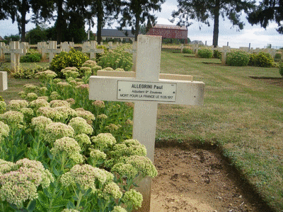 Tombe deALLEGRINI Paul François à <a HREF=fotom2l.php?necro=154>  <U>Cerny-en-Laonnois (NÃ©cropole nationale)</U> </A> 961