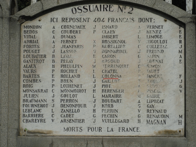 Tombe deCOLONNA Paul à <a HREF=fotom2l.php?necro=1>  <U>Altkirch (cimetiÃ¨re national)</U> </A> Ossuaire 2