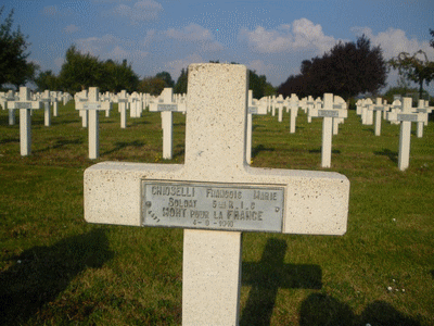 Tombe deCHIOSELLI François Marie à <a HREF=fotom2l.php?necro=68>  <U>Dompierre-Becquincourt (NÃ©cropole nationale)</U> </A> 4477