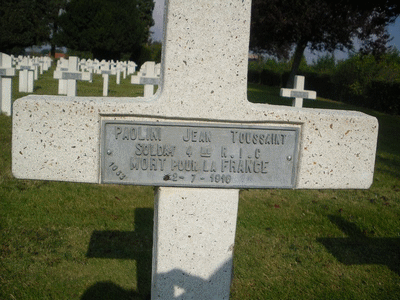 Tombe dePAOLINI Jean Toussaint à <a HREF=fotom2l.php?necro=68>  <U>Dompierre-Becquincourt (NÃ©cropole nationale)</U> </A> 1053