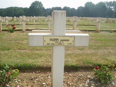 Tombe deFILIPPI Dominique à <a HREF=fotom2l.php?necro=67>  <U>Ablain Saint-Nazaire (NÃ©cropole nationale Notre Dame de Lorette )</U> </A> 60-5-12093