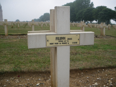 Tombe deFILIPPI Jules Mathieu à <a HREF=fotom2l.php?necro=67>  <U>Ablain Saint-Nazaire (NÃ©cropole nationale Notre Dame de Lorette )</U> </A> 12 -07 -2373