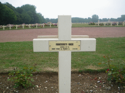 Tombe deFRANCESCHETTI François à <a HREF=fotom2l.php?necro=67>  <U>Ablain Saint-Nazaire (NÃ©cropole nationale Notre Dame de Lorette )</U> </A> L26-2-19764