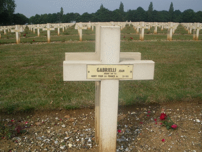 Tombe deGABRIELLI Jean Benoit à <a HREF=fotom2l.php?necro=67>  <U>Ablain Saint-Nazaire (NÃ©cropole nationale Notre Dame de Lorette )</U> </A> 37-2-7266