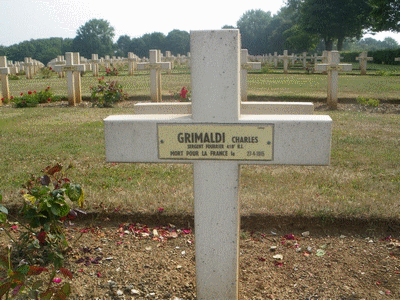 Tombe deGRIMALDI à <a HREF=fotom2l.php?necro=67>  <U>Ablain Saint-Nazaire (NÃ©cropole nationale Notre Dame de Lorette )</U> </A> 54-7-10932