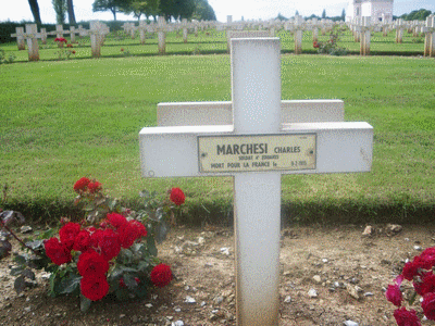 Tombe deMARCHESI Charles Philippe à <a HREF=fotom2l.php?necro=67>  <U>Ablain Saint-Nazaire (NÃ©cropole nationale Notre Dame de Lorette )</U> </A> 76-02-15223