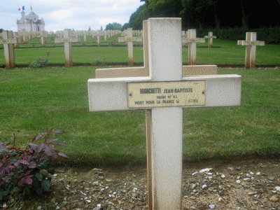 Tombe deMARCHETTI Jean Baptiste à <a HREF=fotom2l.php?necro=67>  <U>Ablain Saint-Nazaire (NÃ©cropole nationale Notre Dame de Lorette )</U> </A> 81-4-16273