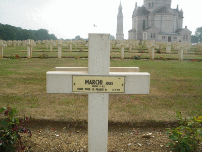 Tombe deMARCHI Jules Charles à <a HREF=fotom2l.php?necro=67>  <U>Ablain Saint-Nazaire (NÃ©cropole nationale Notre Dame de Lorette )</U> </A> 24 - 09-4800