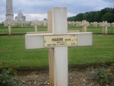 Tombe deMARINI Blaise à <a HREF=fotom2l.php?necro=67>  <U>Ablain Saint-Nazaire (NÃ©cropole nationale Notre Dame de Lorette )</U> </A> 73 4-14667