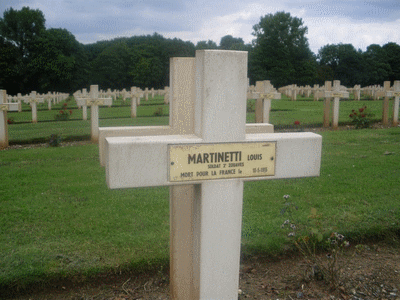 Tombe deMARTINETTI Louis à <a HREF=fotom2l.php?necro=67>  <U>Ablain Saint-Nazaire (NÃ©cropole nationale Notre Dame de Lorette )</U> </A> 74-5-14892