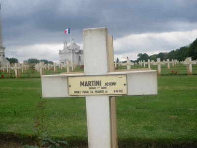 Tombe deMARTINI Joseph à <a HREF=fotom2l.php?necro=67>  <U>Ablain Saint-Nazaire (NÃ©cropole nationale Notre Dame de Lorette )</U> </A> 62-2-12430