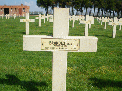 Tombe deBRANDIZI Jean Toussaint à <a HREF=fotom2l.php?necro=130>  <U>Marcelcave  (CimetiÃ¨re national des buttes)  </U> </A> 792