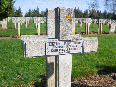 Tombe deSANTONI Simon Brand à <a HREF=fotom2l.php?necro=277>  <U>Montdidier (NÃ©cropole Nationale)</U> </A> 2