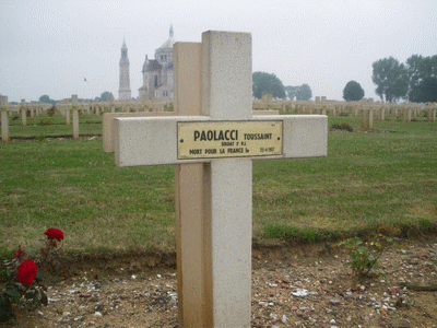 Tombe dePAOLACCI Toussaint Paul à <a HREF=fotom2l.php?necro=67>  <U>Ablain Saint-Nazaire (NÃ©cropole nationale Notre Dame de Lorette )</U> </A> 14 - 01 -2643