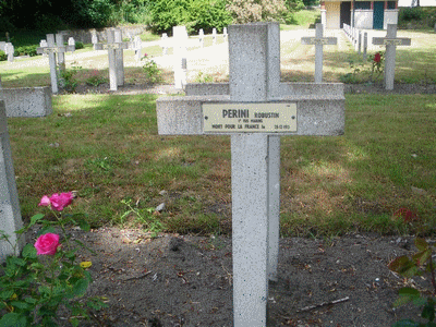 Tombe dePERINI Augustin à <a HREF=fotom2l.php?necro=92>  <U>Zuydcoote (cimetiÃ¨re militaire)</U> </A>  1-1159