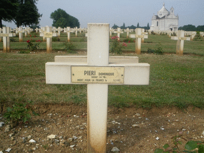 Tombe dePIERI Dominique François à <a HREF=fotom2l.php?necro=67>  <U>Ablain Saint-Nazaire (NÃ©cropole nationale Notre Dame de Lorette )</U> </A> 58-10-11794