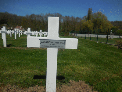 Tombe deCASANOVA Jean Paul à <a HREF=fotom2l.php?necro=170>  <U>Vailly-sur-Aisne (NÃ©cropole Nationale)</U> </A> 162