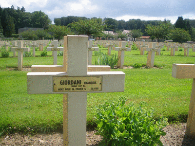 Tombe deGIORDANI François à <a HREF=fotom2l.php?necro=173>  <U>Villers-CotterÃªts (NÃ©cropole Nationale)</U> </A> 2348