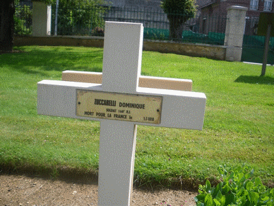 Tombe deZUCCARELLI Antoine Dominique à <a HREF=fotom2l.php?necro=173>  <U>Villers-CotterÃªts (NÃ©cropole Nationale)</U> </A> 111