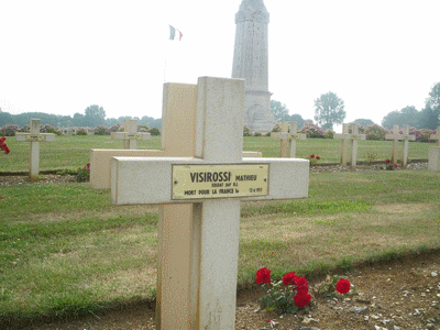 Tombe deVISIROSSI Mathieu à <a HREF=fotom2l.php?necro=67>  <U>Ablain Saint-Nazaire (NÃ©cropole nationale Notre Dame de Lorette )</U> </A> 46-7-9164