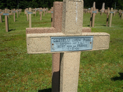 Tombe deCASTELLI Antoine Pierre à <a HREF=fotom2l.php?necro=186>  <U>Saint-Benoit La Chipotte (NÃ©cropole nationale au col de La Chipotte)</U> </A> 775