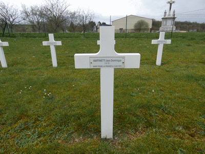 Tombe deMARTINETTI Jean Dominique à <a HREF=fotom2l.php?necro=198>  <U>Dieue-sur-Meuse (NÃ©cropole nationale )</U> </A> 268