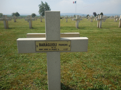 Tombe deBARAGLIOLI François  à <a HREF=fotom2l.php?necro=199>  <U>Cormicy (NÃ©cropole nationale 'La maison bleue)</U> </A> 637