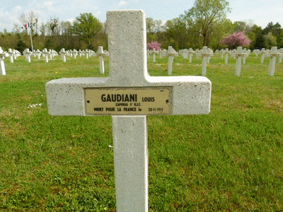 Tombe deGAUDIANI Jean André à <a HREF=fotom2l.php?necro=201>  <U>Minaucourt-le-Mesnil-lÃ¨s-Hurlus
(NÃ©cropole nationale Le Pont du Marson)</U> </A> 4352