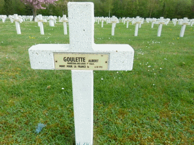 Tombe deGOULETTE Albert à <a HREF=fotom2l.php?necro=201>  <U>Minaucourt-le-Mesnil-lÃ¨s-Hurlus
(NÃ©cropole nationale Le Pont du Marson)</U> </A> 5425