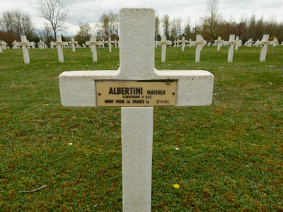 Tombe deALBERTINI Mathieu à <a HREF=fotom2l.php?necro=201>  <U>Minaucourt-le-Mesnil-lÃ¨s-Hurlus
(NÃ©cropole nationale Le Pont du Marson)</U> </A> 7094