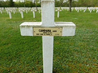 Tombe deCAMPANA Antoine Louis à <a HREF=fotom2l.php?necro=201>  <U>Minaucourt-le-Mesnil-lÃ¨s-Hurlus
(NÃ©cropole nationale Le Pont du Marson)</U> </A> 7339