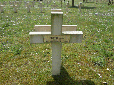 Tombe deCONTRI Pierre à <a HREF=fotom2l.php?necro=251>  <U>Brieulles-sur-Meuse (nÃ©cropole Nationale)</U> </A> Carr&eacute; FR 14/18. Tombe 787