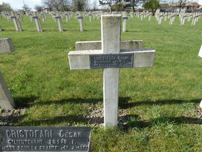 Tombe deCRISTOFARI César Auguste à <a HREF=fotom2l.php?necro=253>  <U>Florent en Argonne (NÃ©cropole militaire)</U> </A> 1859