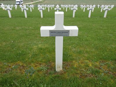 Tombe deNICOLI Jean Antoine à <a HREF=fotom2l.php?necro=281>  <U>Lacroix-sur-Meuse (NÃ©cropole Nationale)</U> </A> 56