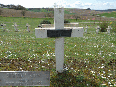 Tombe deSIMEONI Jean César à <a HREF=fotom2l.php?necro=284>  <U>Dombasle-en-Argonne (NÃ©cropole nationale Le Bois de BÃ©thelainville)</U> </A> 348