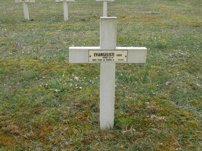 Tombe deEVANGELISTA Louis à <a HREF=fotom2l.php?necro=297>  <U>Landrecourt-Lempire (NÃ©cropole nationale)</U> </A> Carr&eacute; D. rang 9.