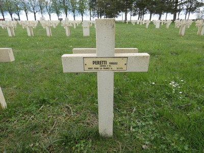 Tombe dePERETTI Virgile (dit SUSINI) à <a HREF=fotom2l.php?necro=302>  <U>Rembercourt-Sommaisne (NÃ©cropole nationale de Rembercourt-aux-Pots)</U> </A> 272